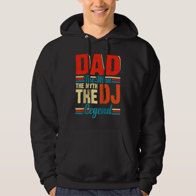 Sudadera Dad The Man The Myth The DJ Legend Raglan Baseball (Anverso)
