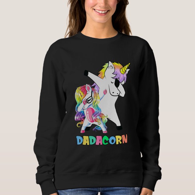 Sudadera Dadacorn Unicorn Papi Boys Chicas Toddle (Anverso)