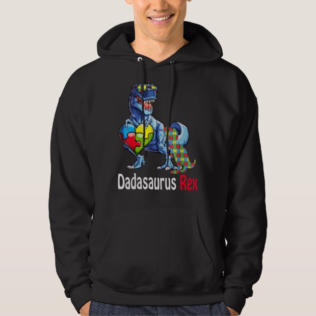 Sudadera Dadasaurus Daddy Rex Autism Awareness Proud Dad Fa (Anverso)