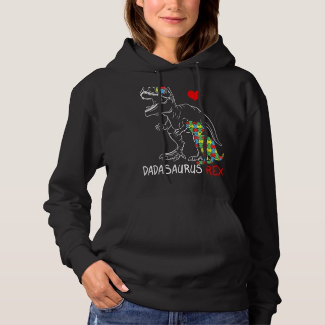 Sudadera Dadasaurus Daddy Rex Autism Awareness Proud Dad Fa (Anverso)