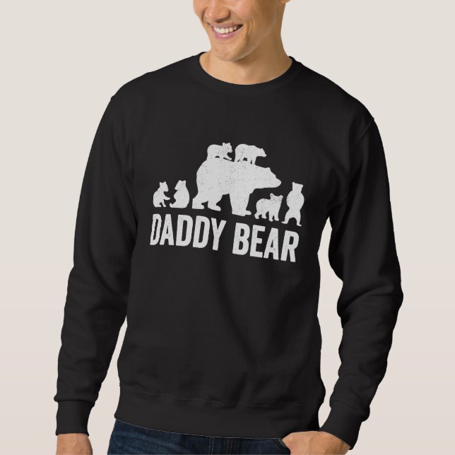 Sudadera Daddy Bear Fathers Day  Funny Six Cub Kids Dad (Anverso)