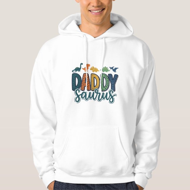 Sudadera Daddy Saurus Diseño de vector de papá dinosaurio l (Anverso)