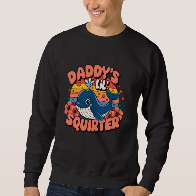 Sudadera Daddy's Lil Squirter Ballena Azul Divertida Inapro (Anverso)
