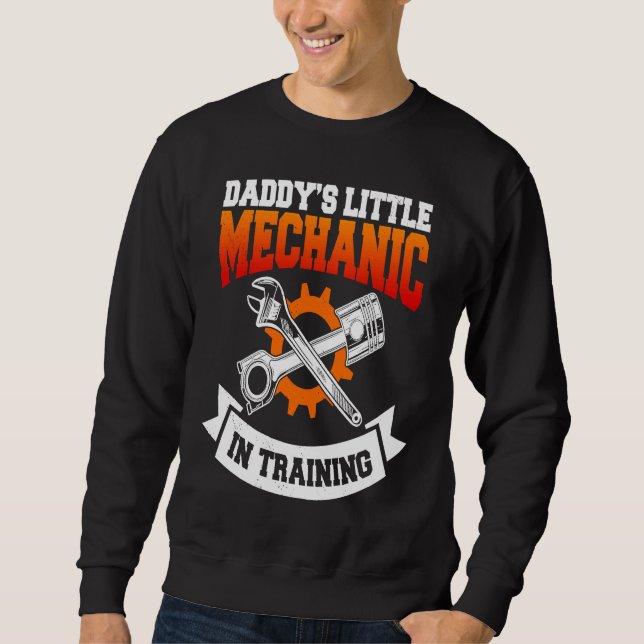 Sudadera Daddy's Little Mechanic In Training Automotive Tec (Anverso)