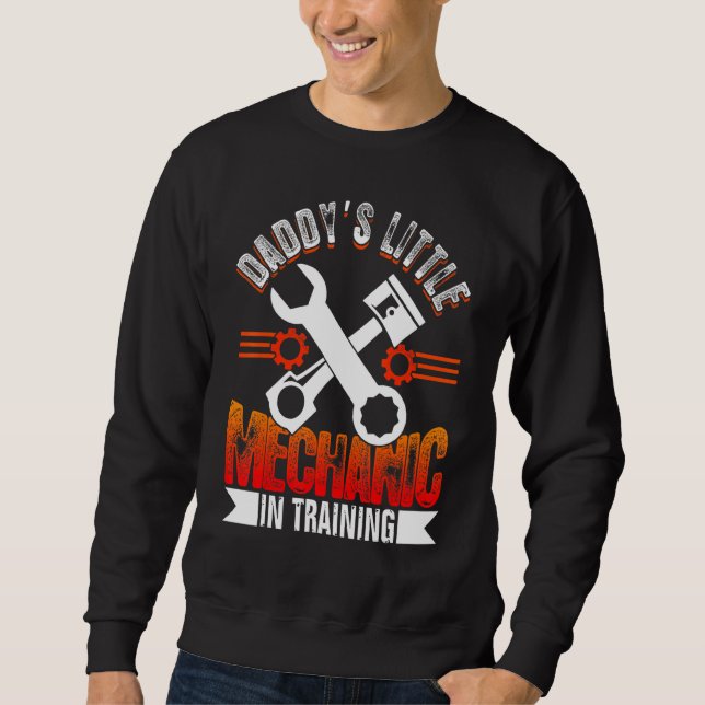 Sudadera Daddy's Little Mechanic In Training Automotive Tec (Anverso)