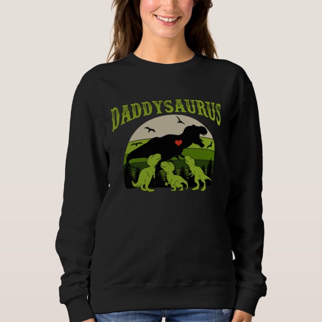 Sudadera Daddysaurus with 3 Dino Kid for Father s Day (Anverso)