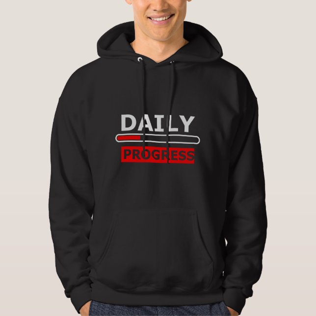 Sudadera Daily Progress Motivational Hoodie – Red Smile (Anverso)
