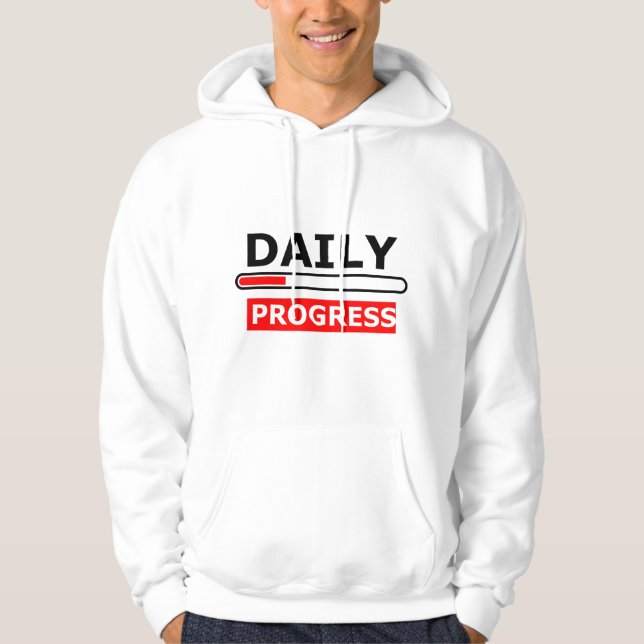 Sudadera Daily Progress Motivational Hoodie – Red Smile (Anverso)