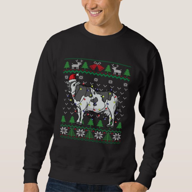 Sudadera Dairy Cow Santa Claus Dairy Farmers Christmas Cow (Anverso)