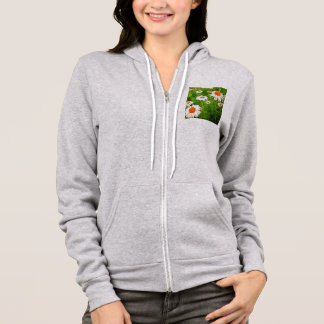 Sudadera Daisies del jardín blanco brillante y brillante ar