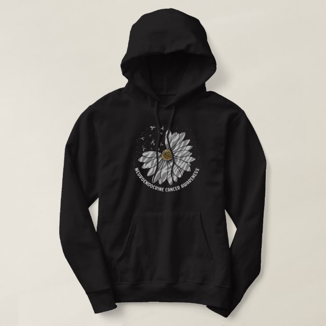 Sudadera Daisy Butterfly Zebra Ribbon Neuroendocrine Cancer (Diseño del anverso)