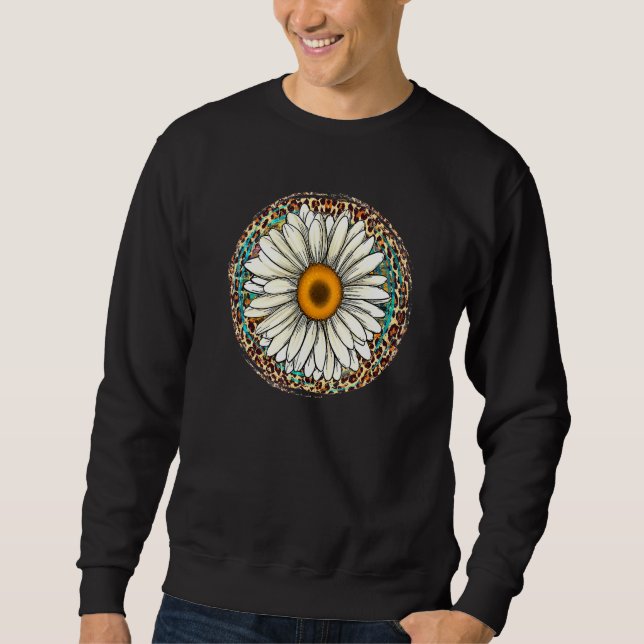 Sudadera Daisy Leopard Flower Western Southern Hippy Boho G (Anverso)