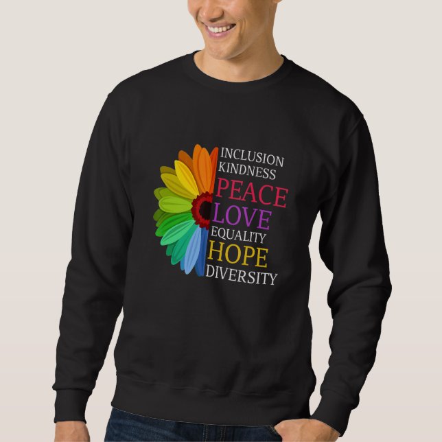 Sudadera Daisy Peace Love Equality Diversity Derechos Human (Anverso)