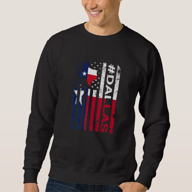 Sudadera Dallas Texas Bandera Estadounidense Texas State Us (Anverso)