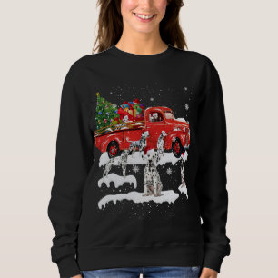 Sudadera Dalmacia viajando en camión rojo Feliz Navidad X-m