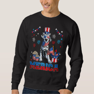 Sudadera Dálmata de la bandera americana 4 de julio patriót