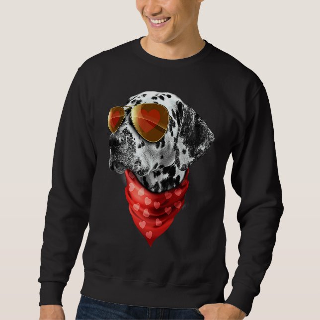 Sudadera Dálmata Día de San Valentín Corazón Día de San Val (Anverso)