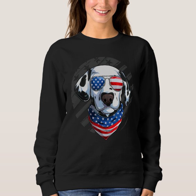 Sudadera Dálmata Patriótico 4 De Julio (Anverso)