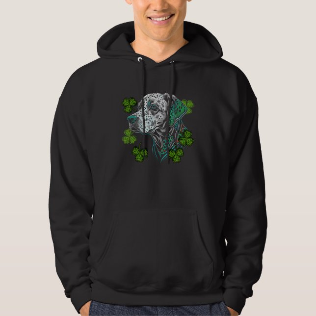 Sudadera Dalmatian Dog Face Mandala Shamrock Irish C St Pat (Anverso)