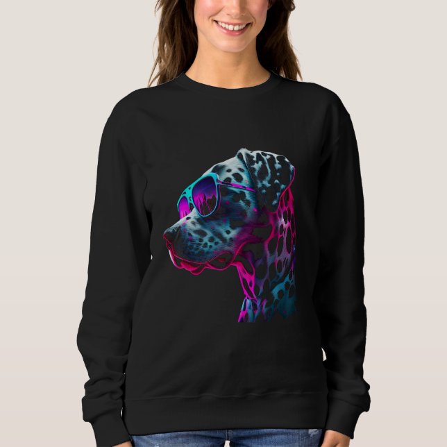 Sudadera Dalmatian Dog owner Vaporwave Notorious DJ (Anverso)