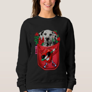 Sudadera Dalmatian En Pocket Dabbing Heart Gafas De Sol Val