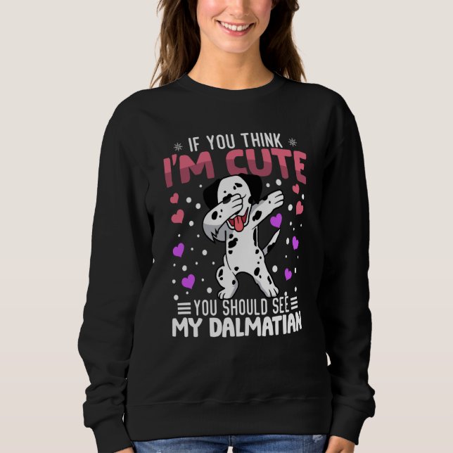 Sudadera dalmatian Heart Valentine's Day Animal For Womens  (Anverso)