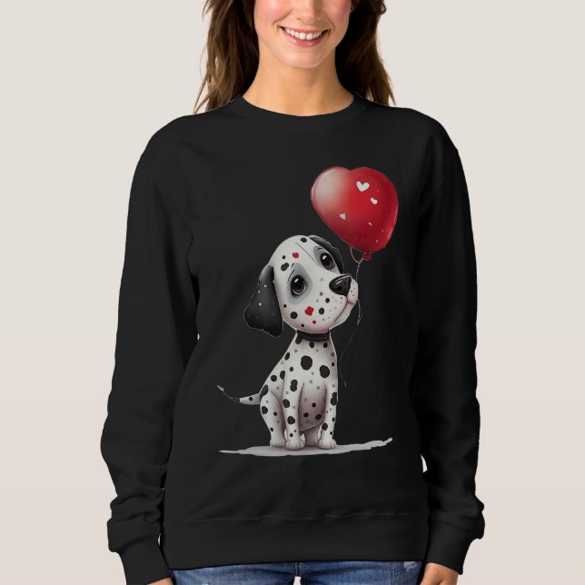 Sudadera Dalmatian Love Heart for Valentines Day on Dalmati (Anverso)