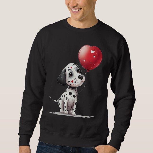 Sudadera Dalmatian Love Heart for Valentines Day on Dalmati (Anverso)