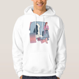 Sudadera Dama coreana Hanbok y gato minimalista
