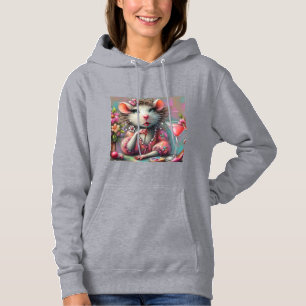 Sudadera Dama de bonito teniendo un Martini Contemplando