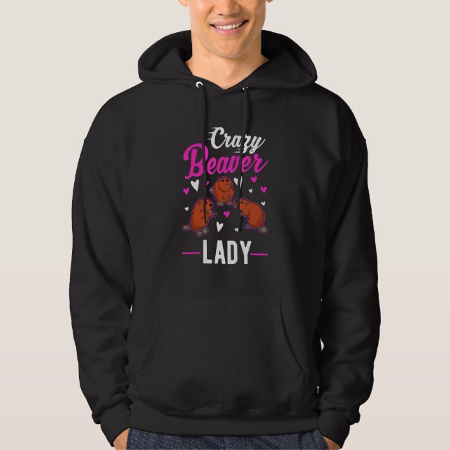 Sudadera Dama de castores locos (Anverso)