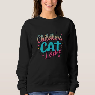 Sudadera Dama de gatos sin hijos" Camisas suaves de las muj