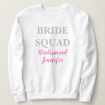Sudadera Dama de honor Rosa Nombre personalizado Boda Despe<br><div class="desc">Hermosa caligrafía,  sudadera rosa de dama de honor. Perfecta para sudadera de papel de boda. Cuadrilla de la novia.</div>