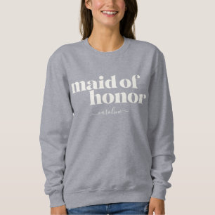 Sudadera Dama de Honor Sencillo Minimalista Moderno Nombre 