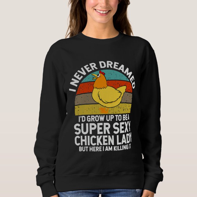 Sudadera Dama de pollo retro (Anverso)