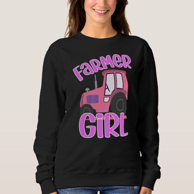 Sudadera Dama de tractores con agricultor de Chica de tract (Anverso)
