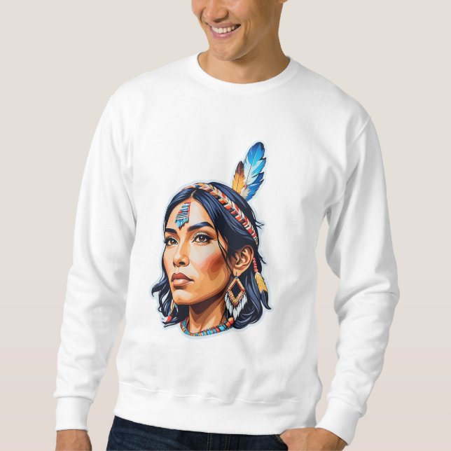 Sudadera Dama indígena nativa (Anverso)