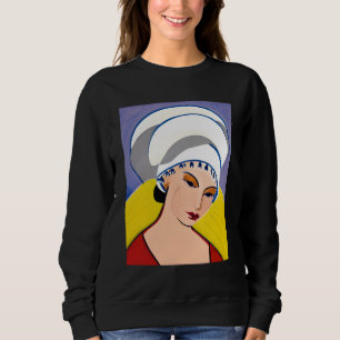 Sudadera Dama moderna art decó en un turbante