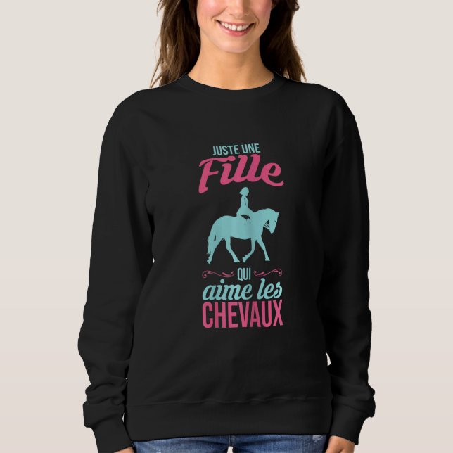 Sudadera Damas Chicas Caballo Montando 1 (Anverso)