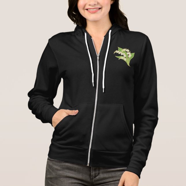 Sudadera Damas de la Hoodie frente al Zip: Lily del Valle (Anverso)