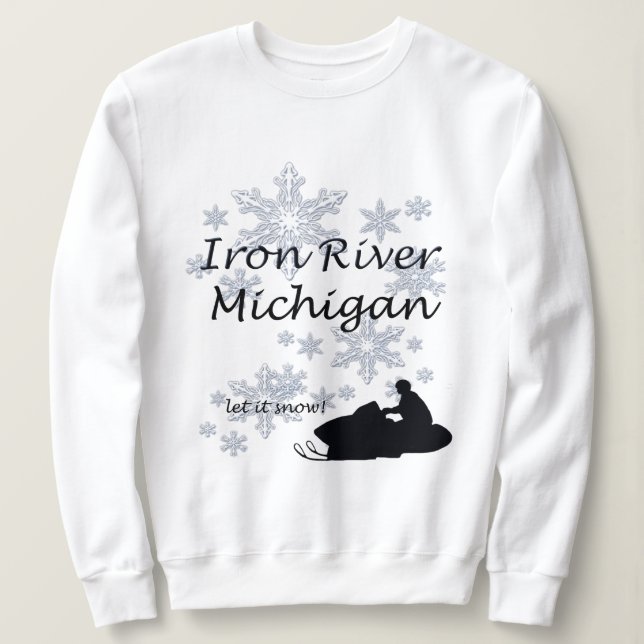 Sudadera Damas de Nieve de Iron River Michigan (Anverso del diseño)