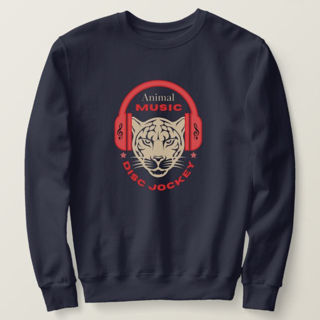 Sudadera dance animal musical animals disc jockey cdj (Anverso del diseño)
