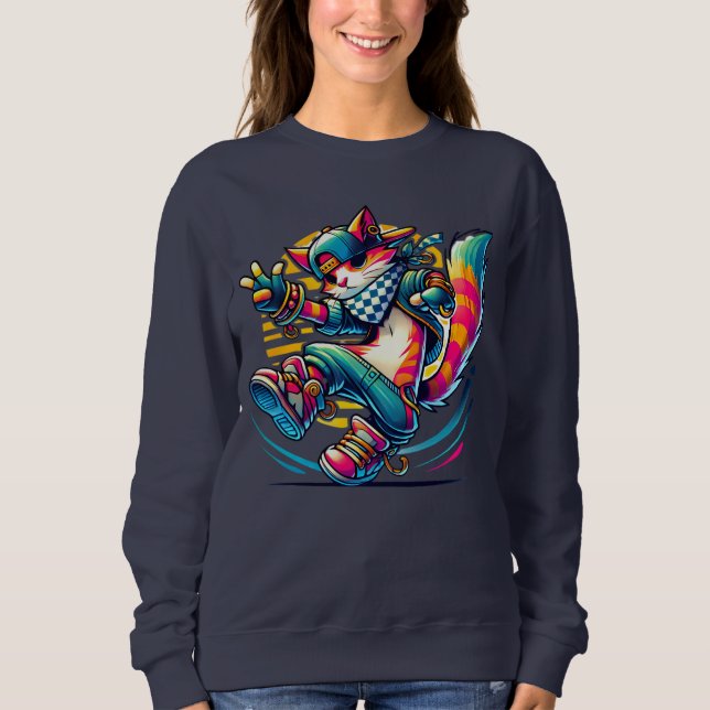 Sudadera Dancing cat (Anverso)