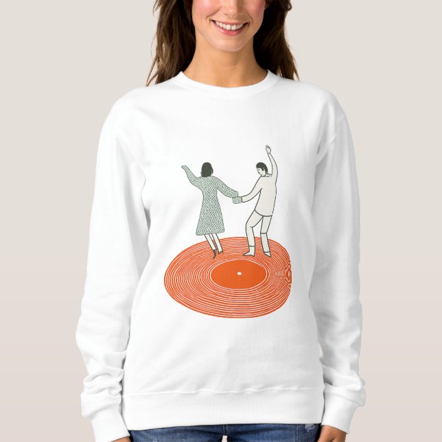 Sudadera Dancing Couple Wall Art Print, Retro Record Player (Anverso)