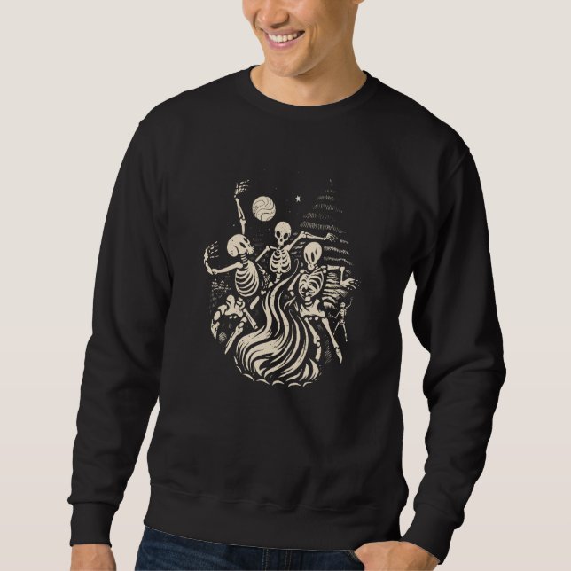 Sudadera Dancing Skeletons Bones Under the Moon Wicca Wicca (Anverso)
