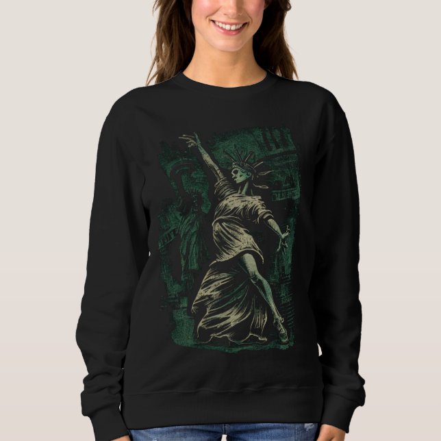 Sudadera Dancing Statue Of Liberty Graphic Tees Men Women B (Anverso)