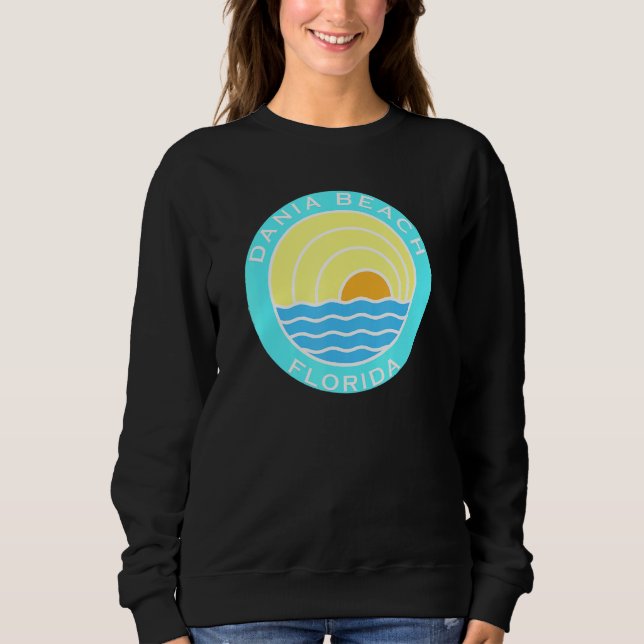 Sudadera Dania Beach Florida Retro Sunset (Anverso)