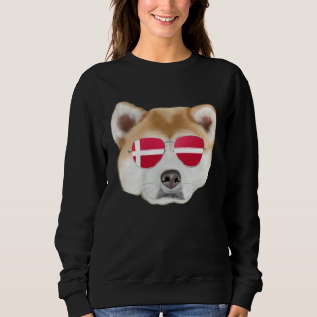 Sudadera Danish Flag Akita Dog Denmark Pocket (Anverso)