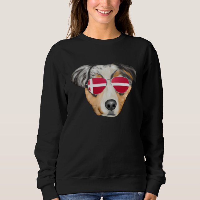 Sudadera Danish Flag Australian Shepherd Dog Denmark Pocket (Anverso)