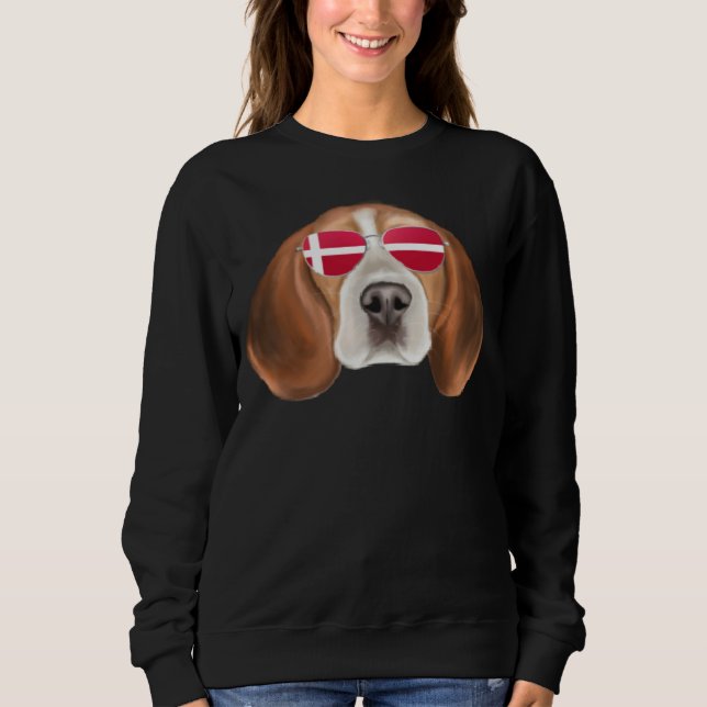 Sudadera Danish Flag Beagle Dog Denmark Pocket (Anverso)